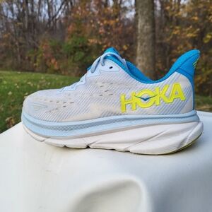 Hoka One Clifton 9 Blue White Shoes